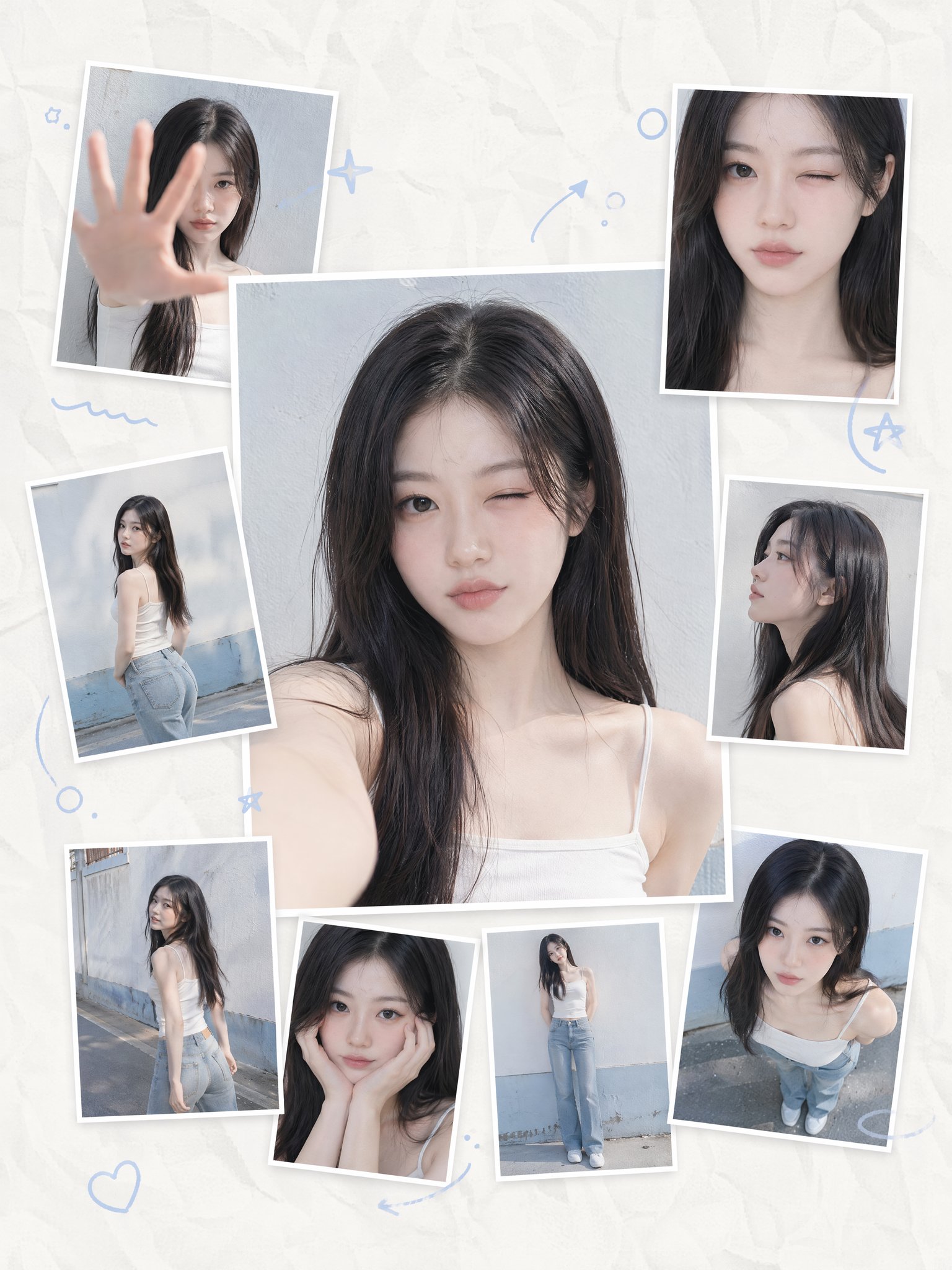 Korean Collage Selfie Poster