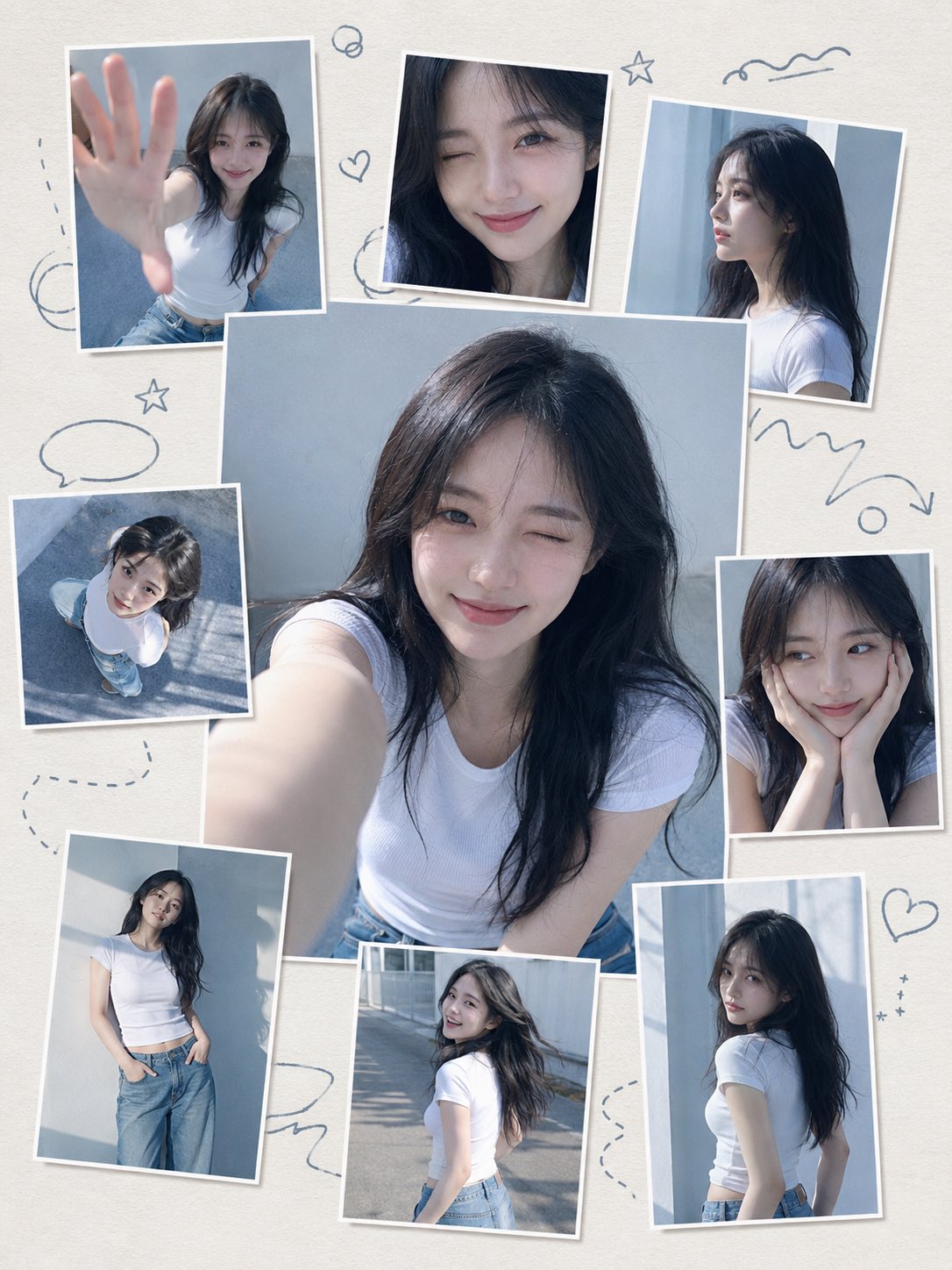 Korean Minimalist Collage Poster