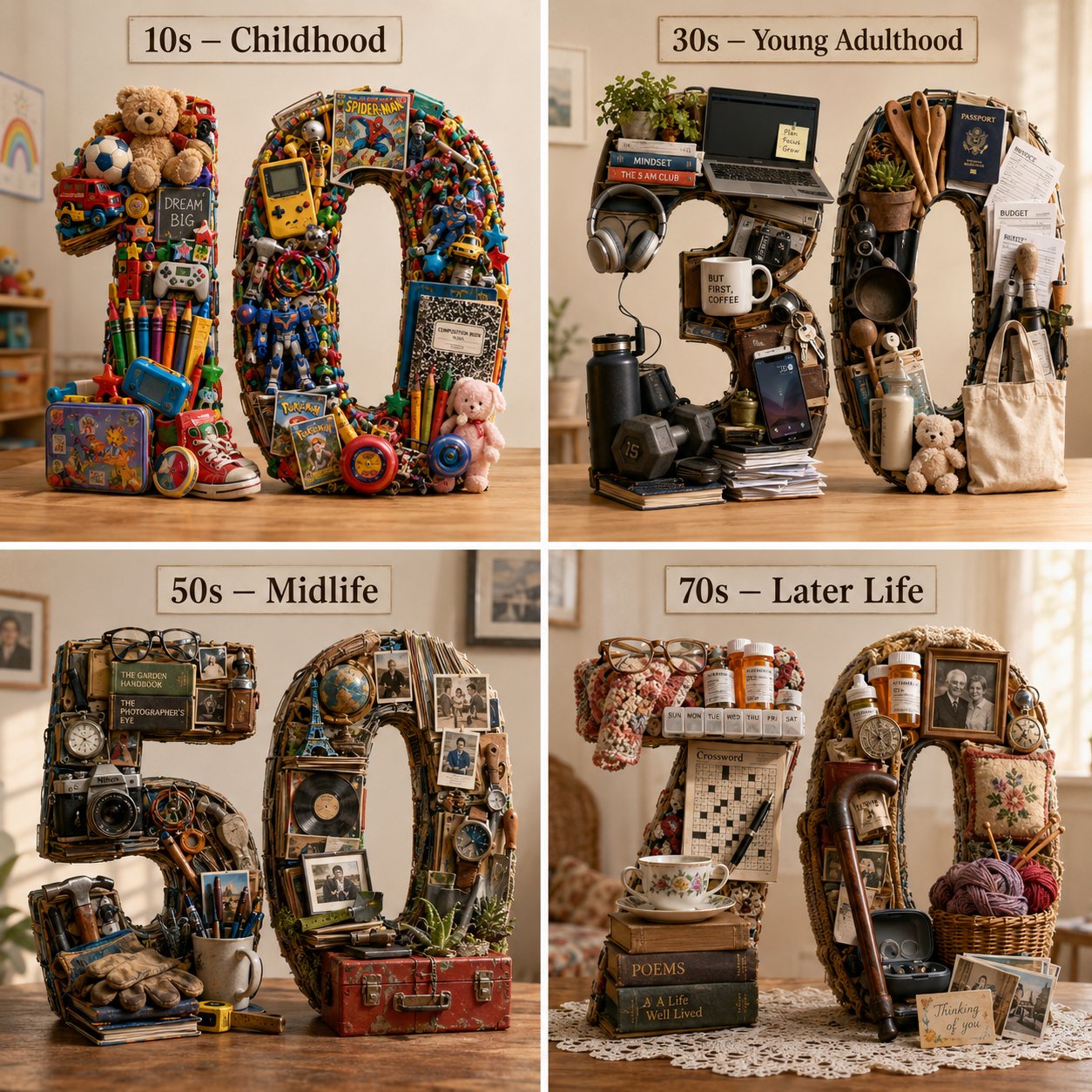 Life Decades in 3D Numbers