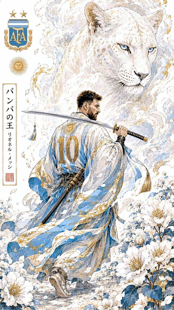Messi Samurai Ukiyo-e Legend