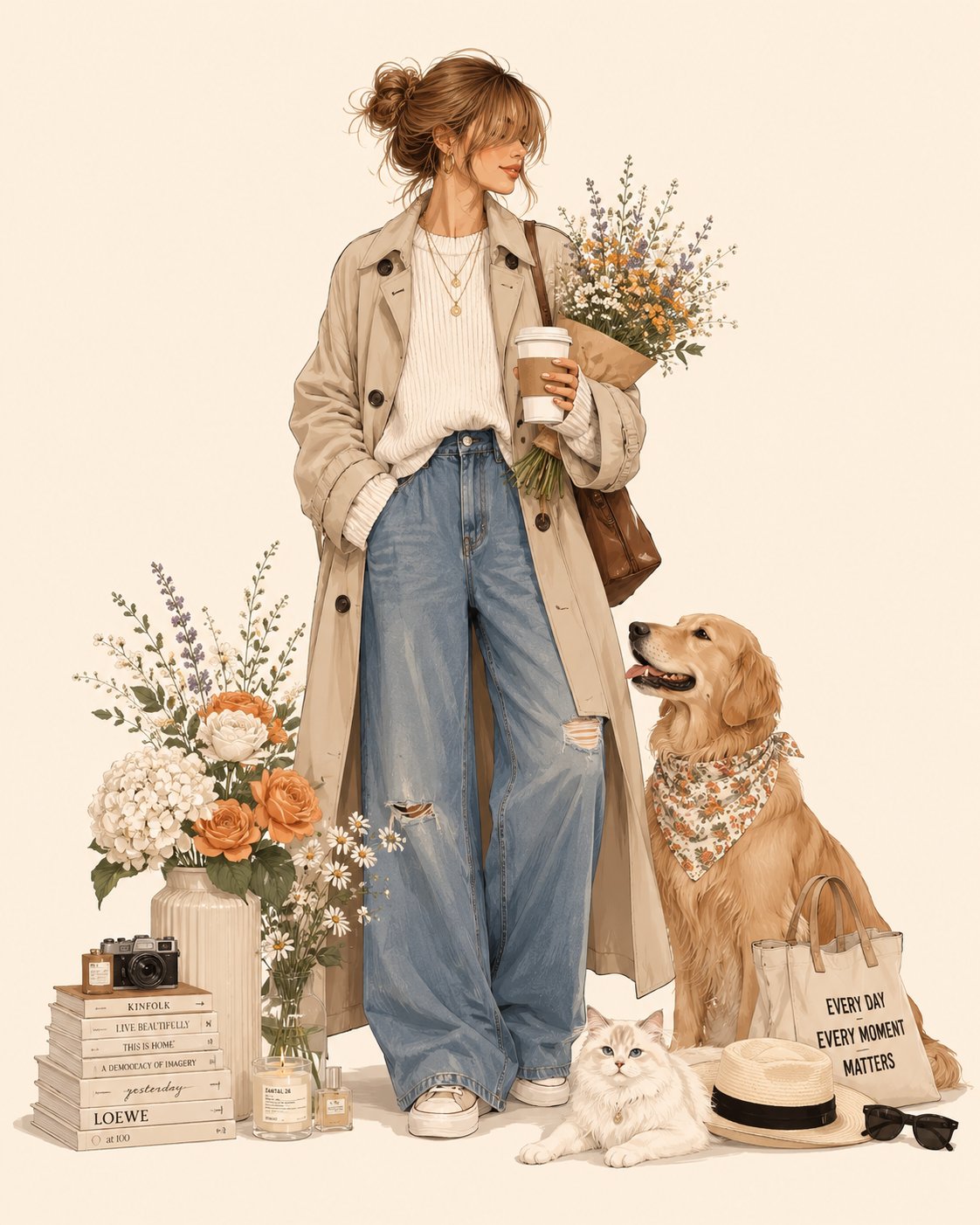 Luxury Fashion Illustration Prompt
