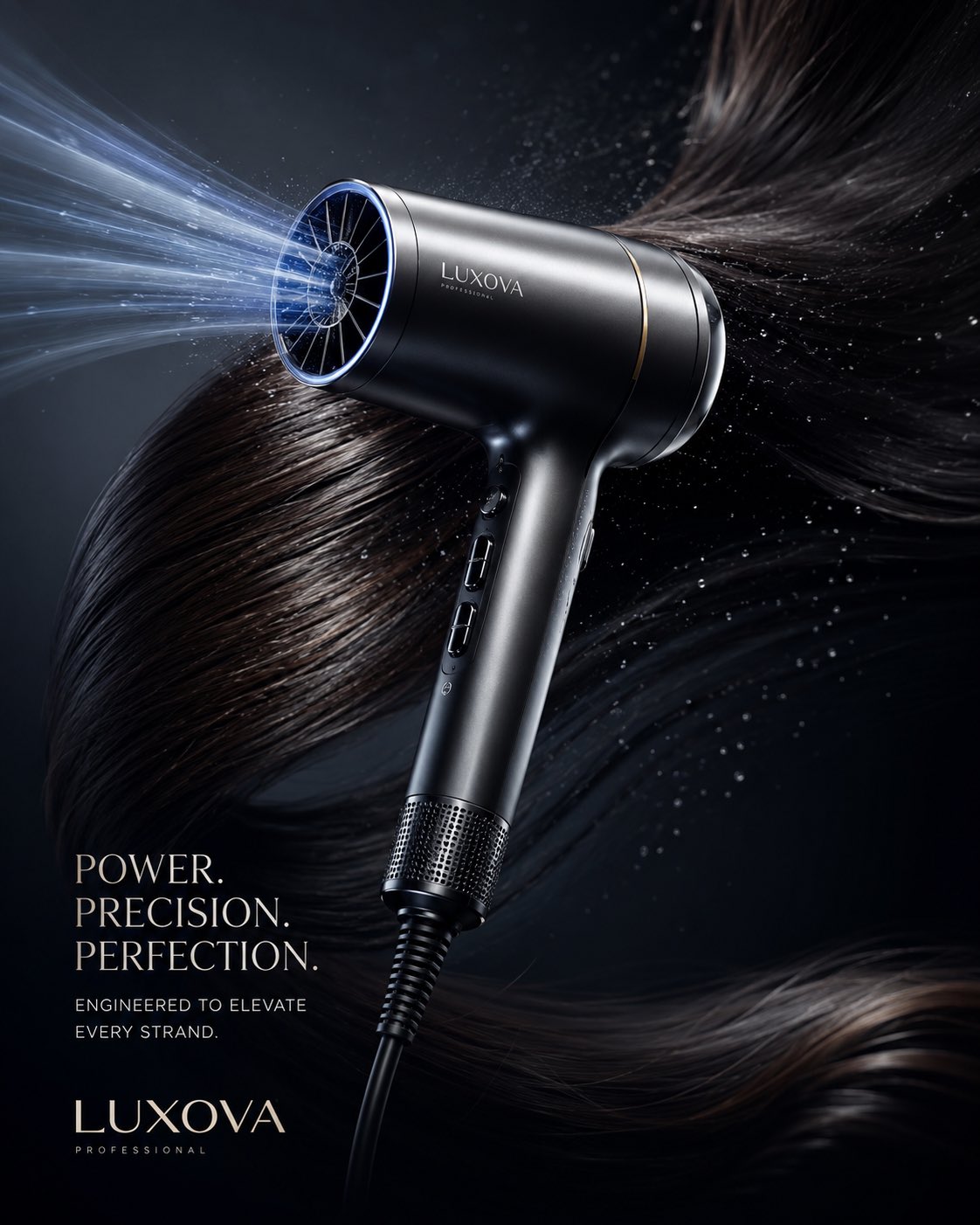 Floating Luxury Hair Dryer Ad