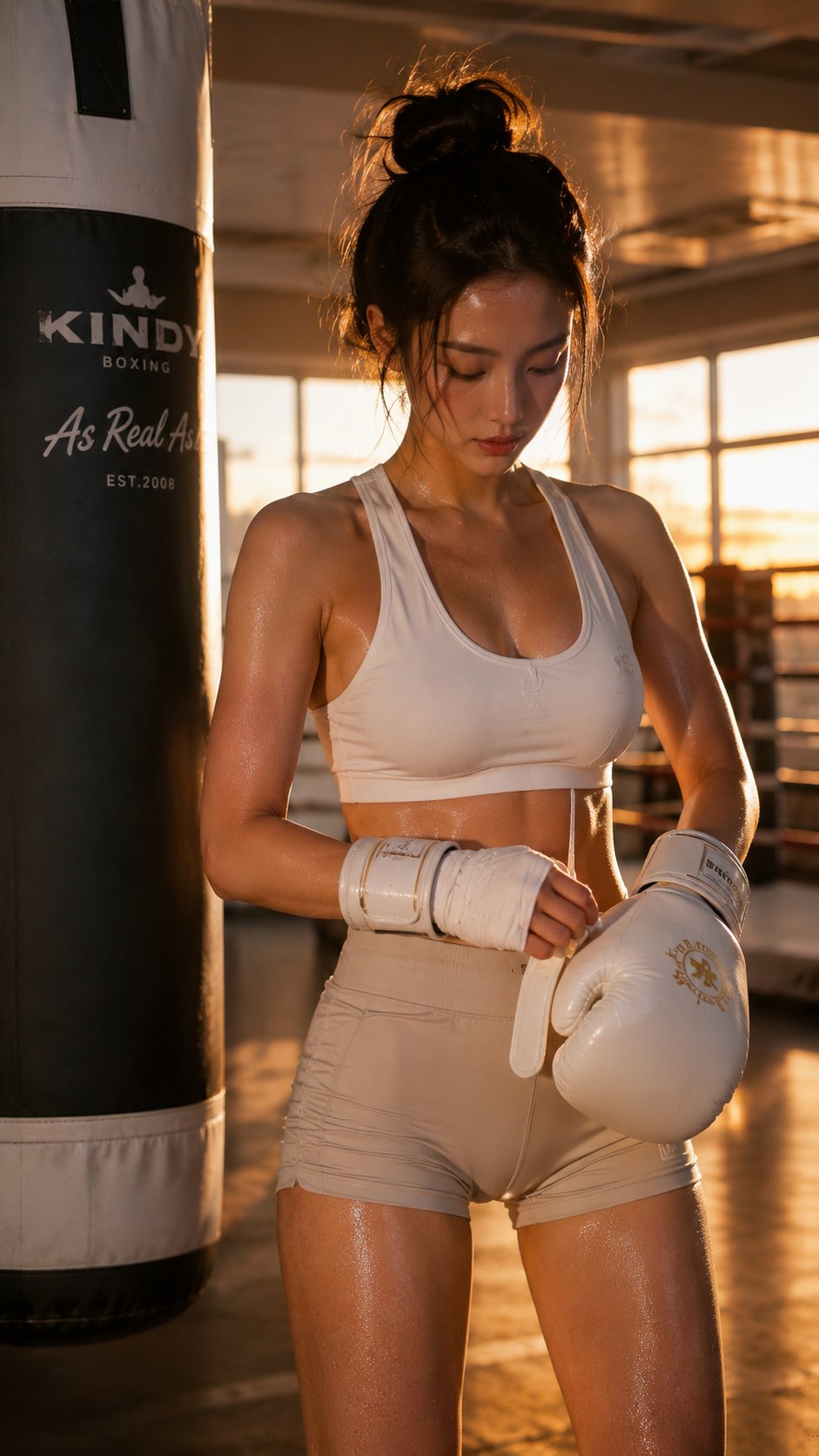 Champagne Boxing Goddess Portrait