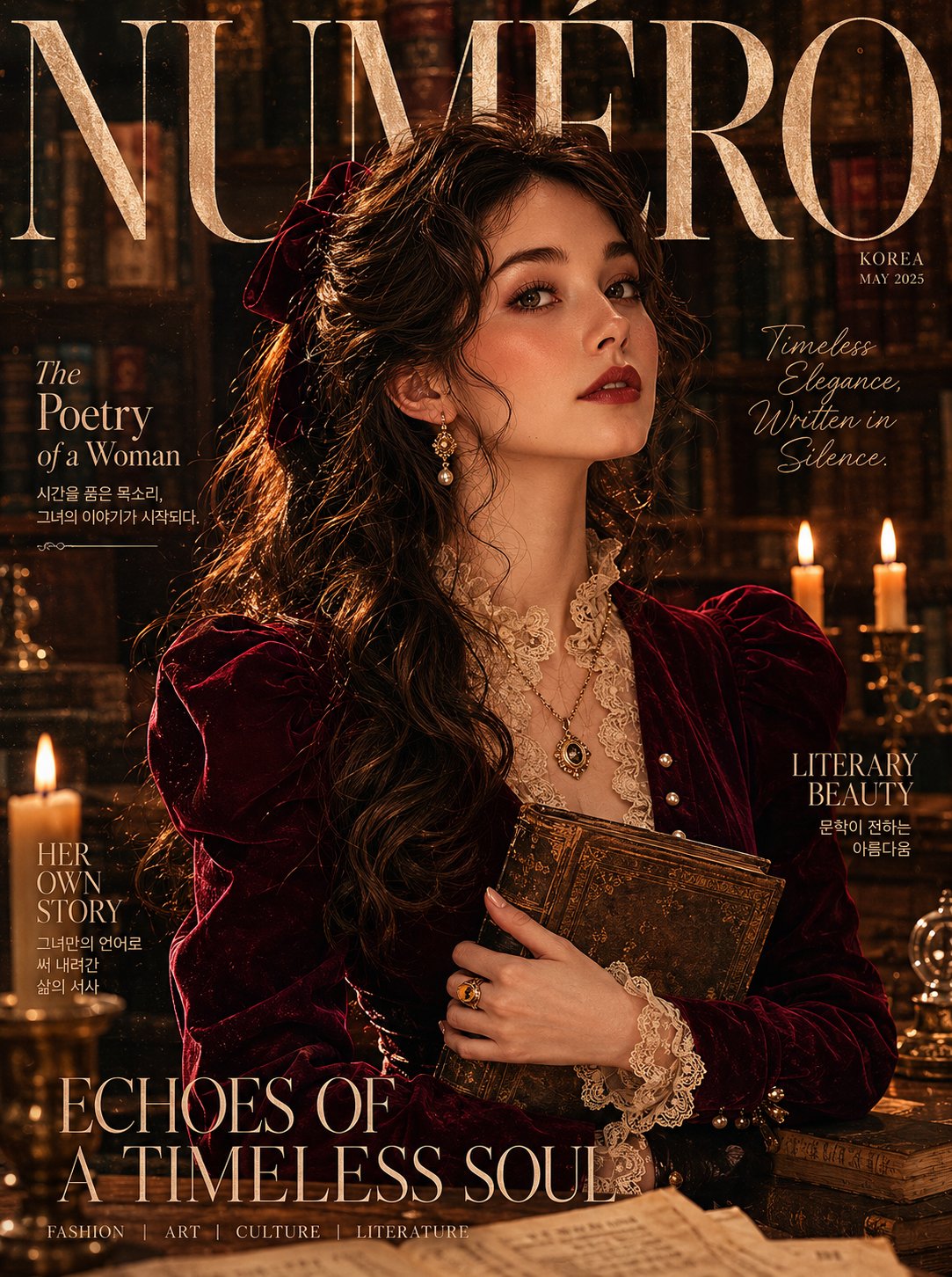 Candlelit Library Muse