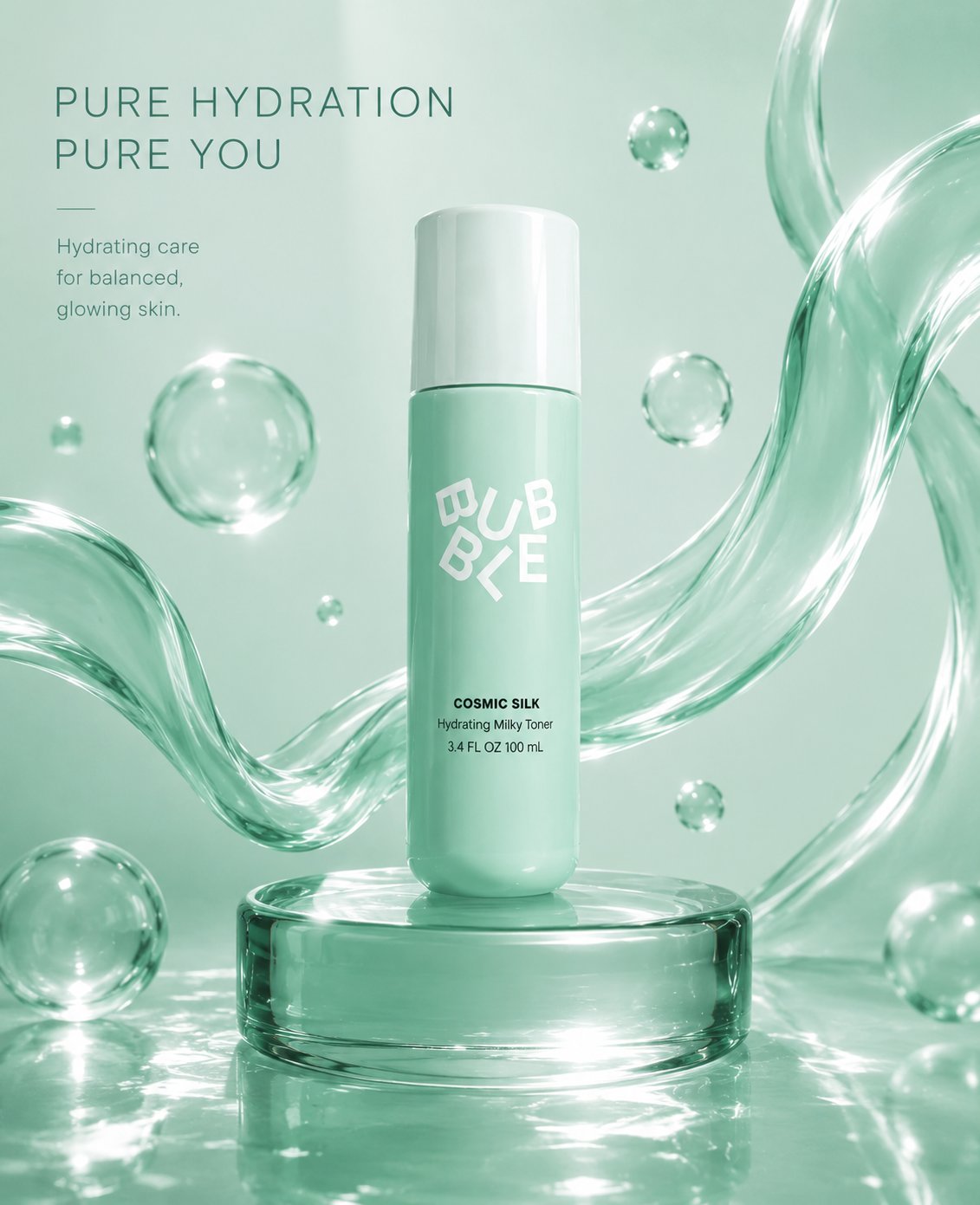 Mint Green Luxury Skincare Ad