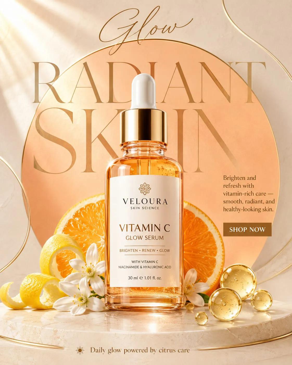 Vitamin C Glow Serum Luxury Ad