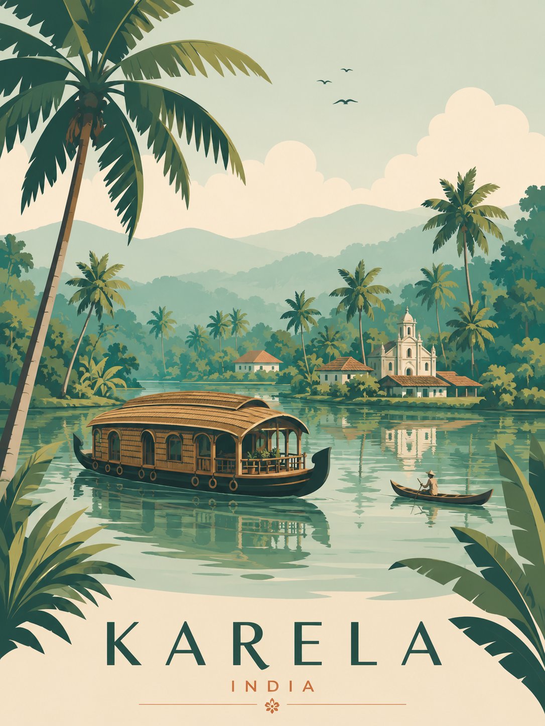 Bali Retro Travel Poster Art