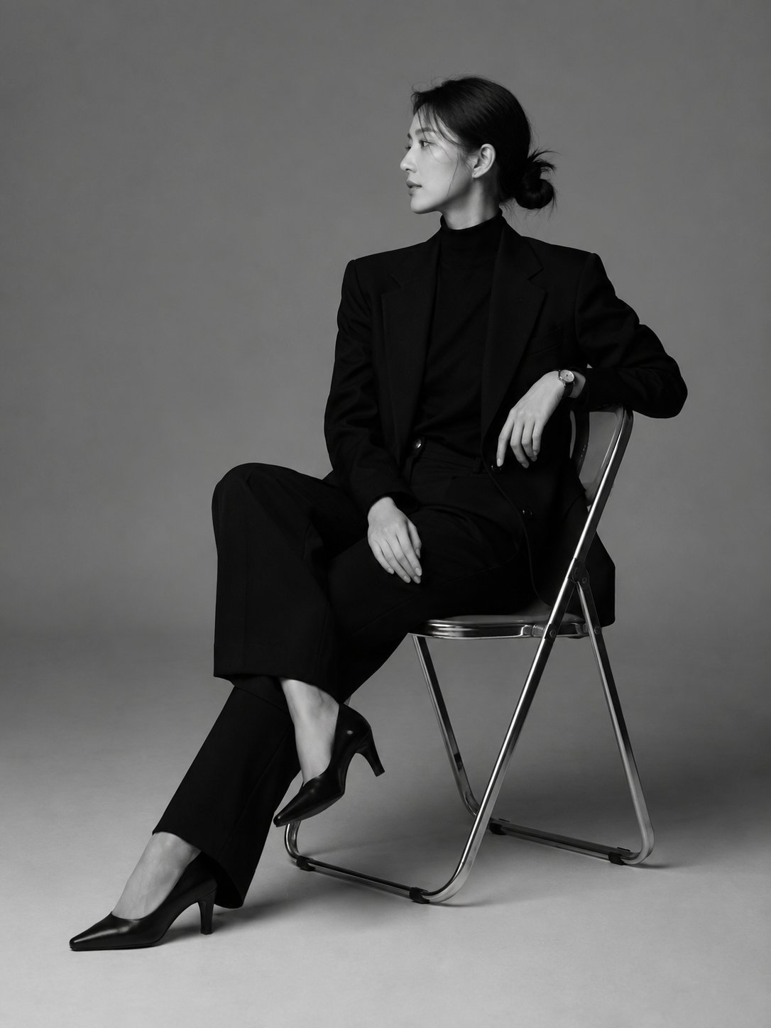 Monochrome Minimalist Fashion Portrait