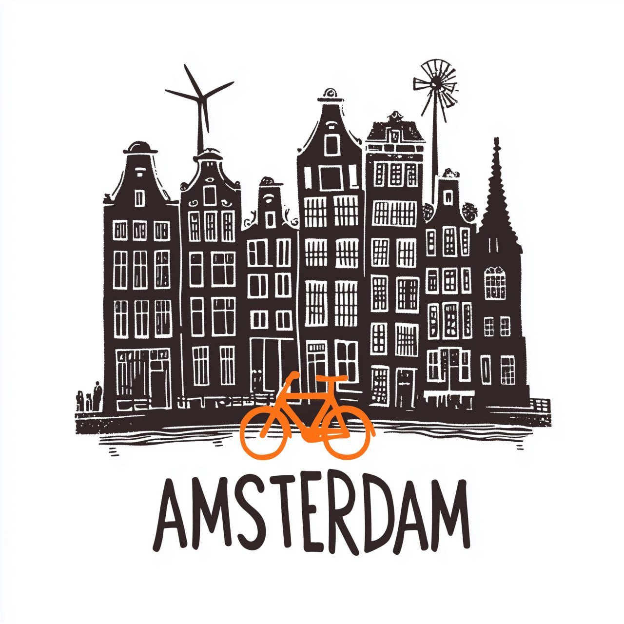 Amsterdam Block Print Skyline