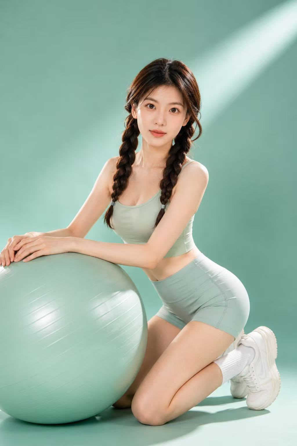 Mint Green Fitness Fashion Portrait