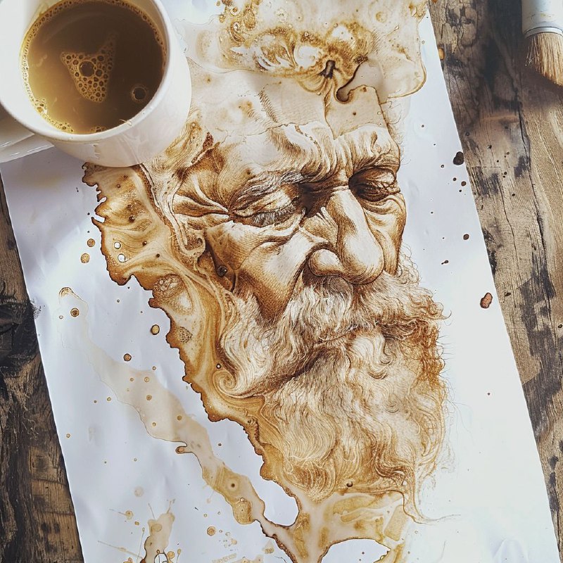 Spilled Coffee Mug Art Inspired by Viennese Painting