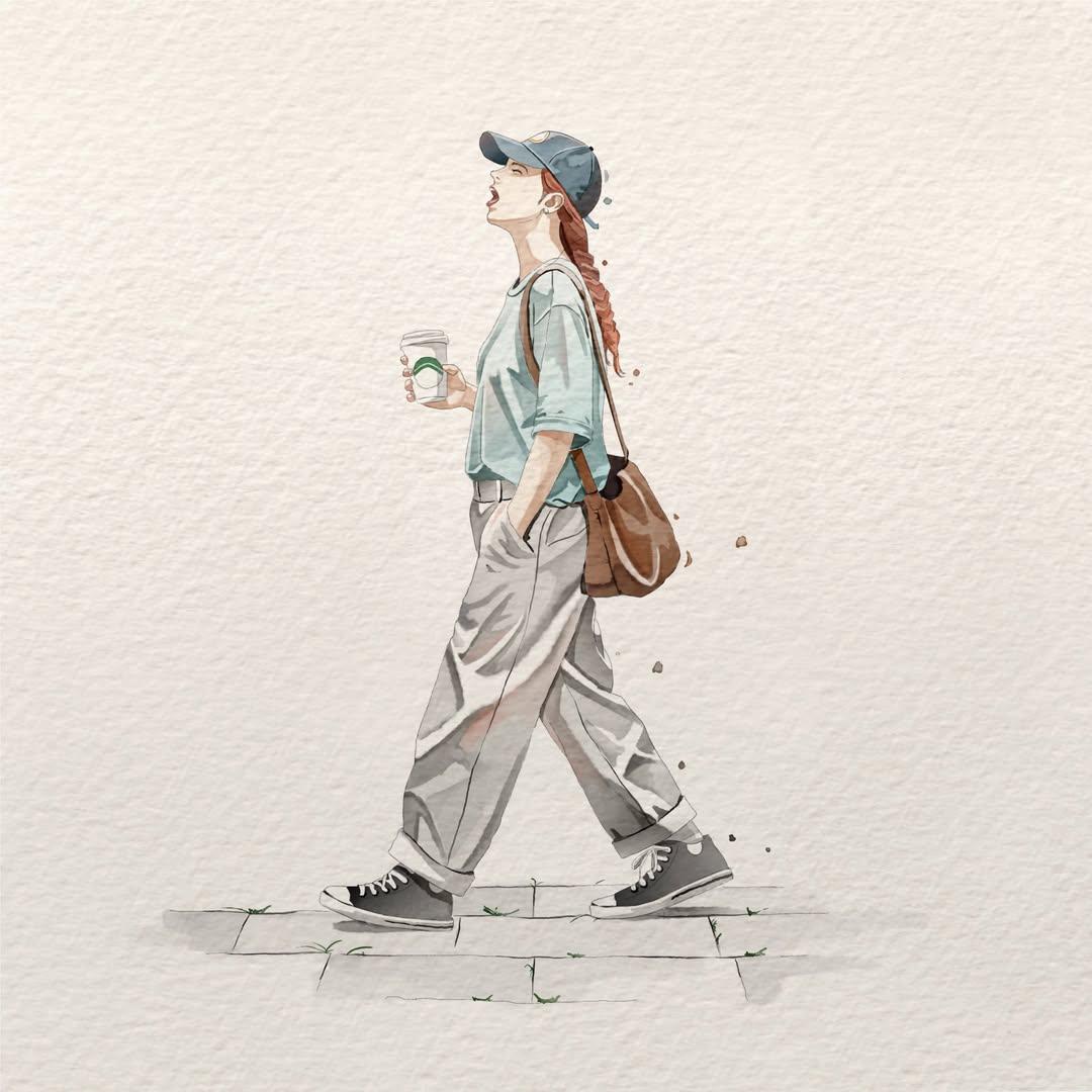 Watercolor Urban Stroll