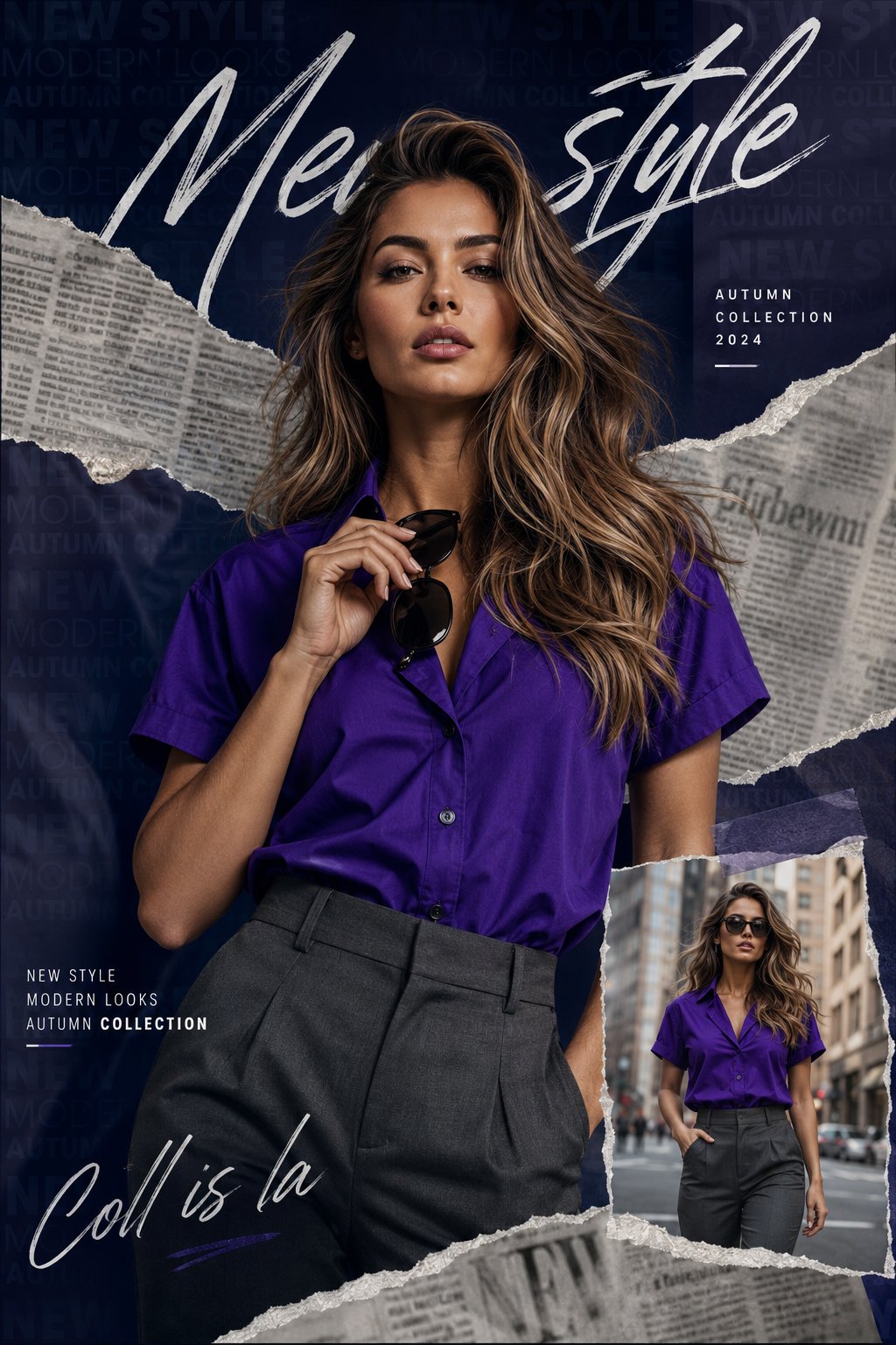 Modern Fashion Collage Editorial Poster