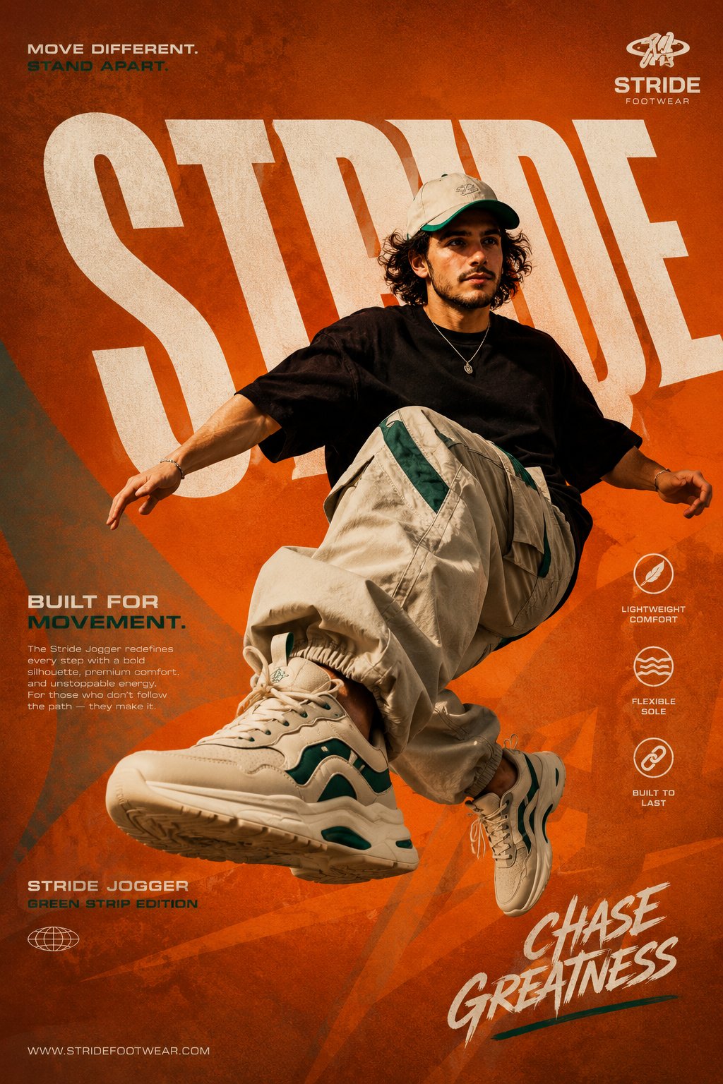 Green Stripe Sneaker Ad