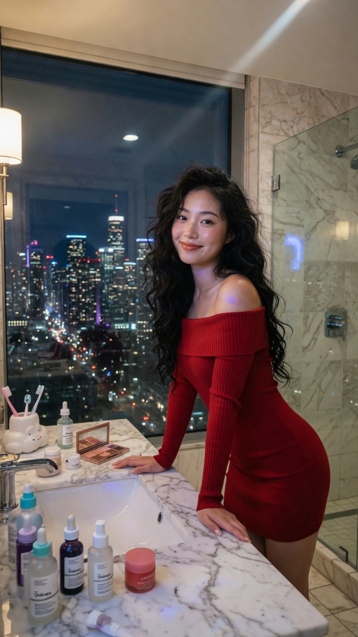 Red Dress Beauty Night Routine