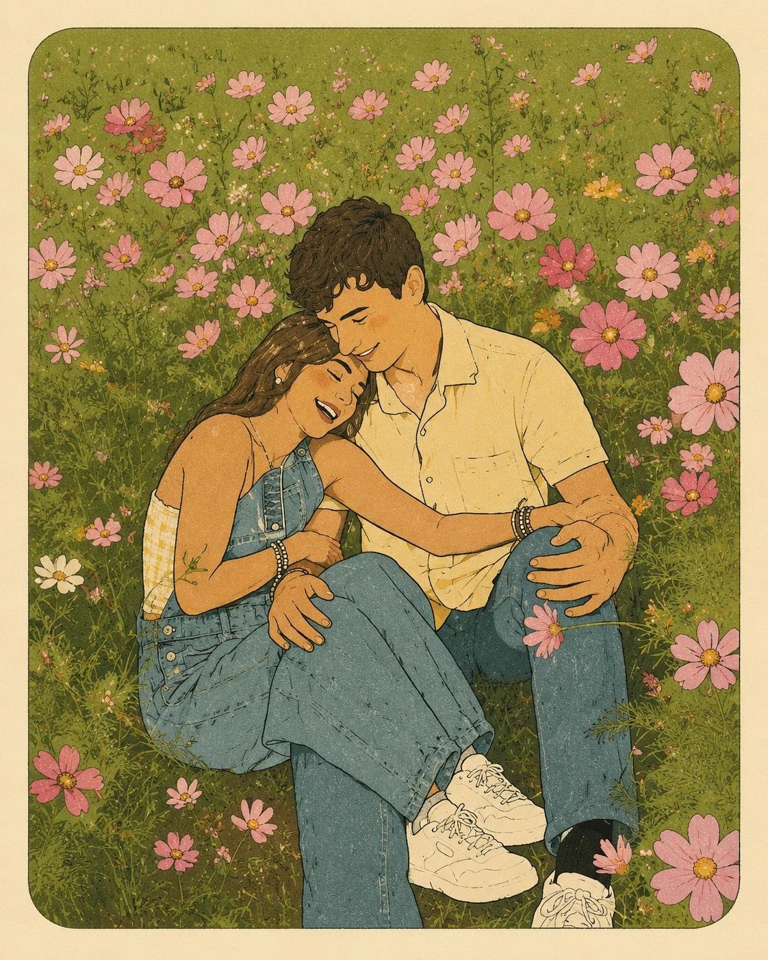Vintage Risograph Folk Poster Art