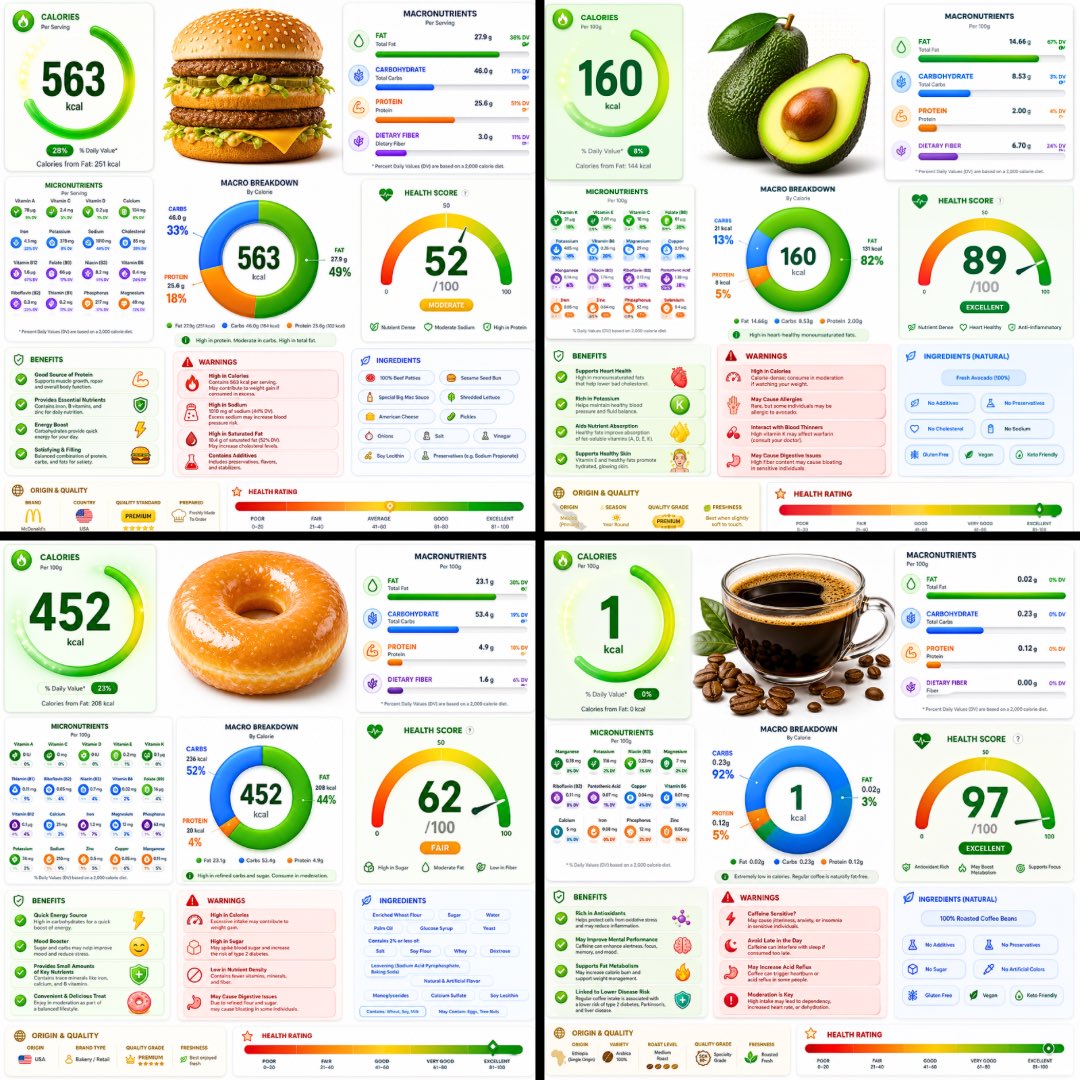 Food Nutrition Facts Infographic