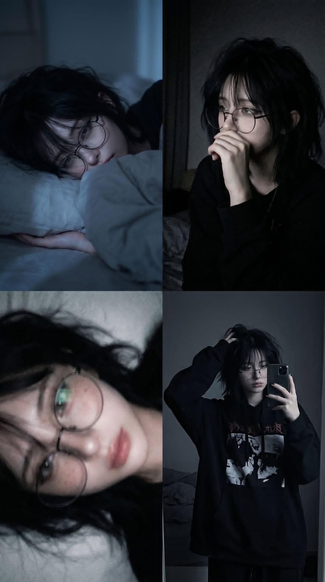 Melancholic Night Portrait Collage