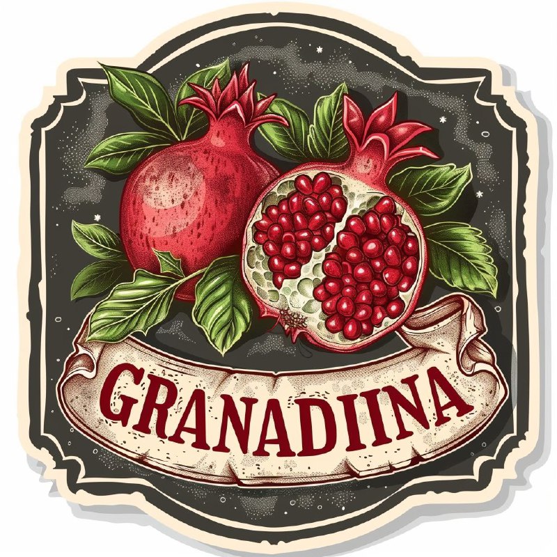 Vintage Apple Label With Illustration in Vector Style