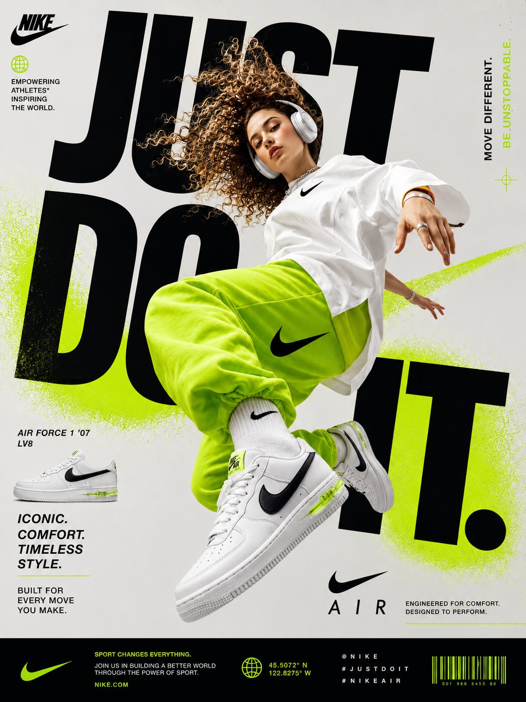Nike Neon Green Joggers Air Poster