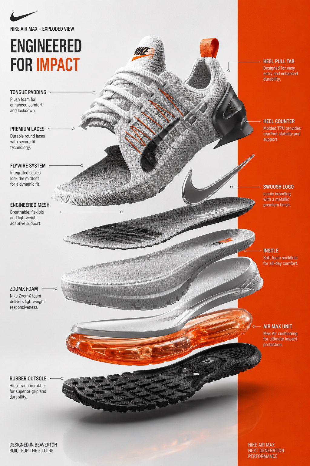 Nike Sneaker Tech Exploded View
