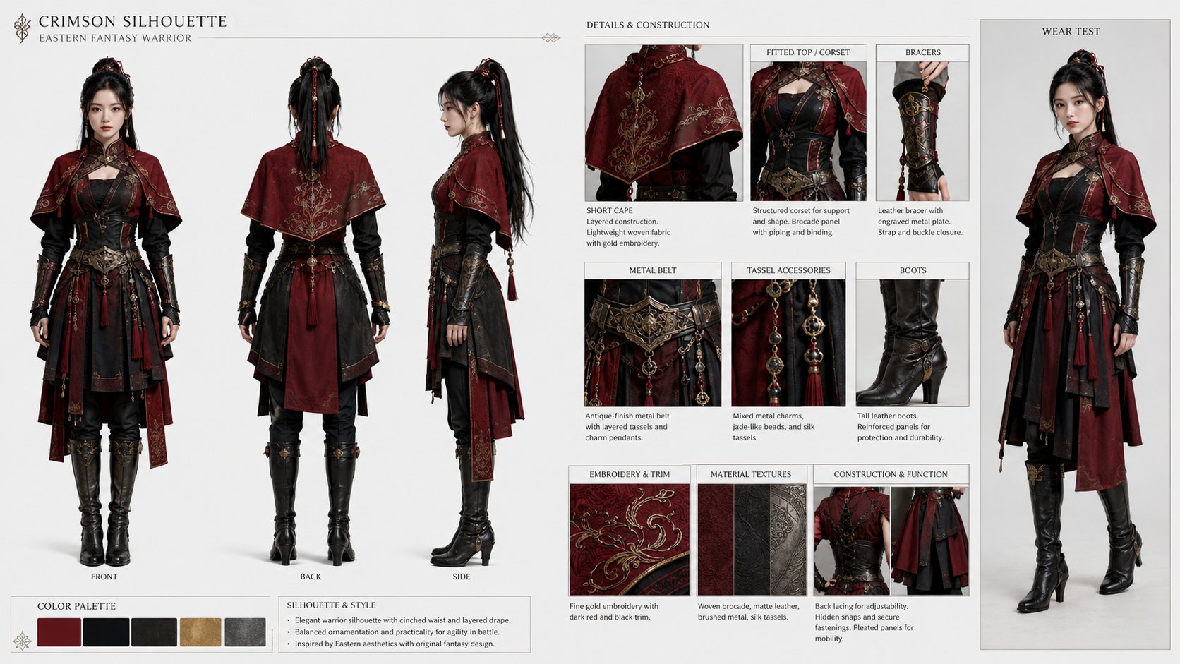 Eastern Fantasy Warrior Costume Design