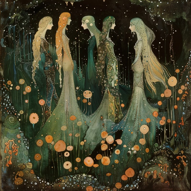 Enchanting Nymphs in Dulac and Nielsen Fairytale Style