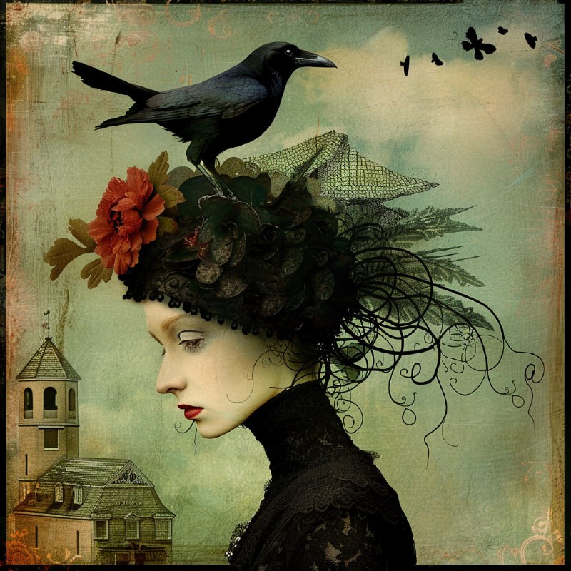 Gothic Trippy Surreal Art in Catrin Welz-Stein Style