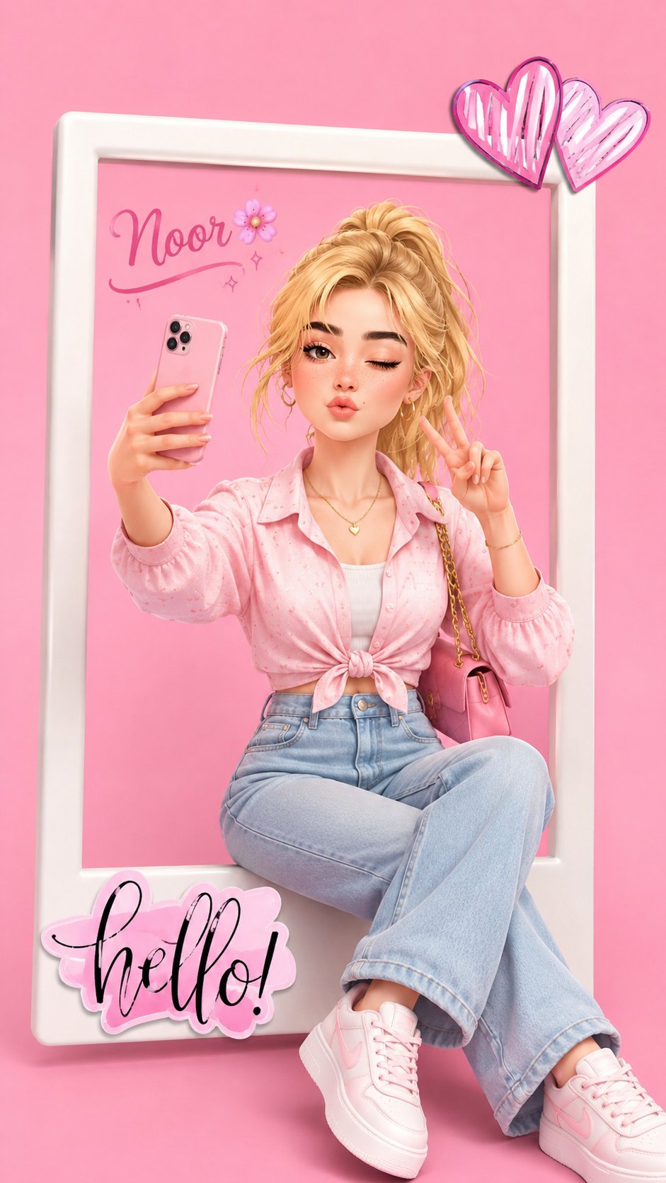 Morning Selfie Girl Art