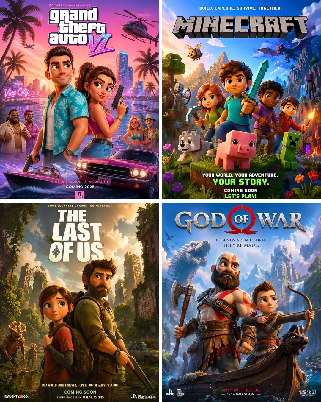 Pixar Style Game Poster Reimagined