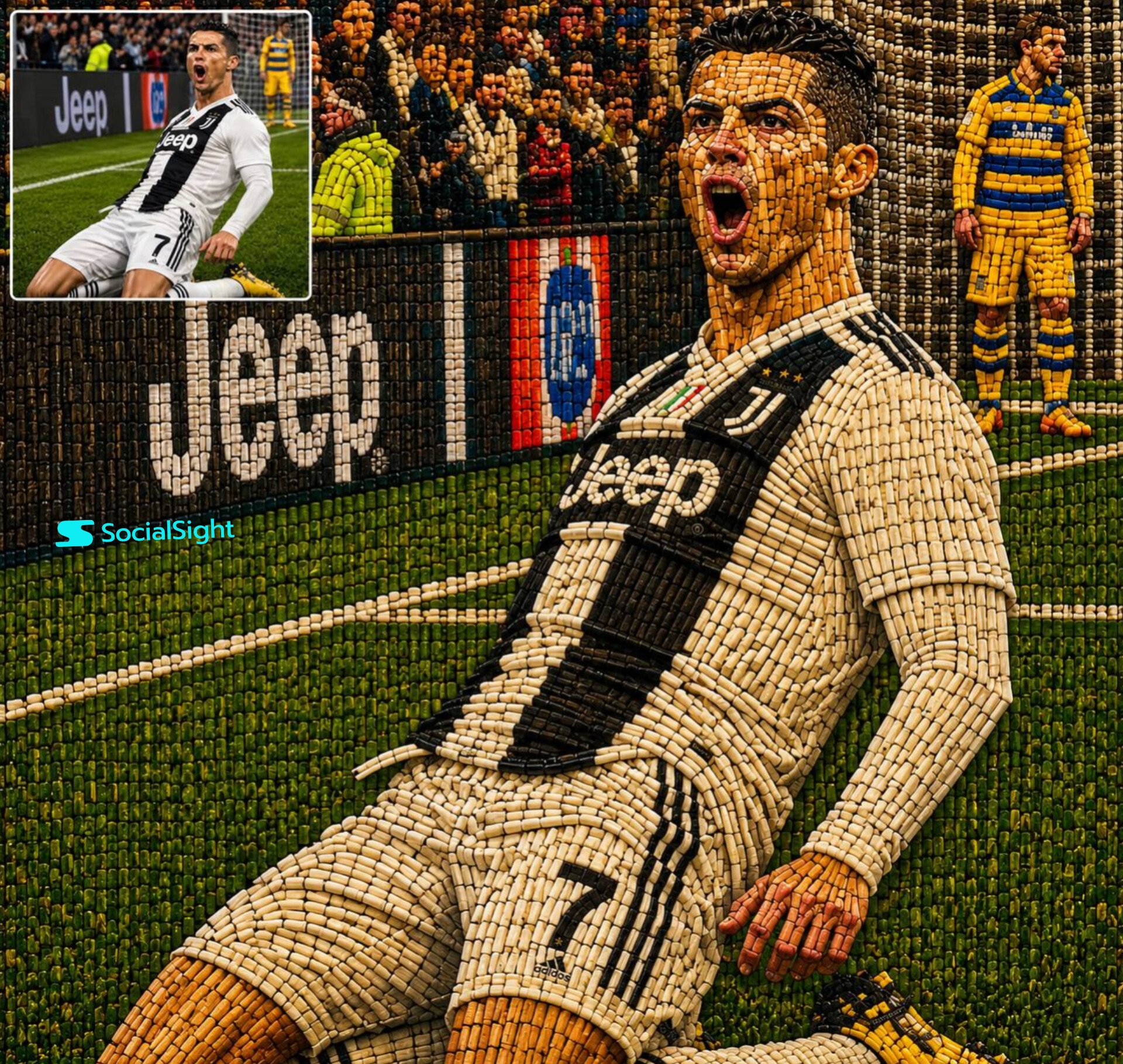 Wooden Ronaldo World Cup Sculpture
