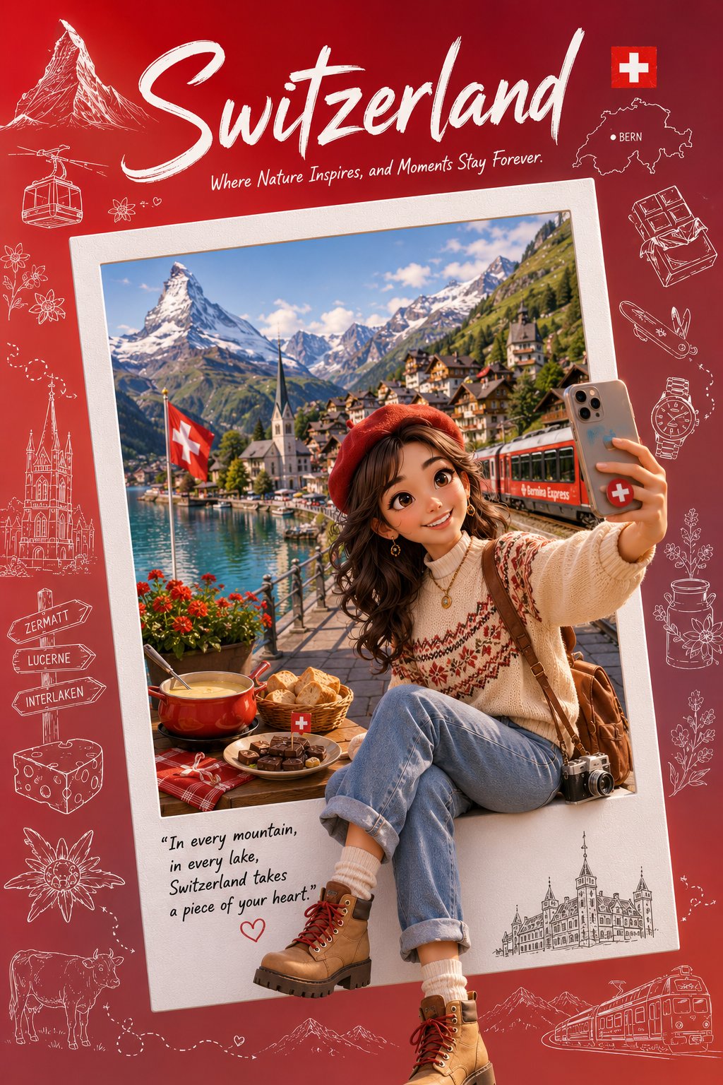 3D Travel Poster Prompt Template