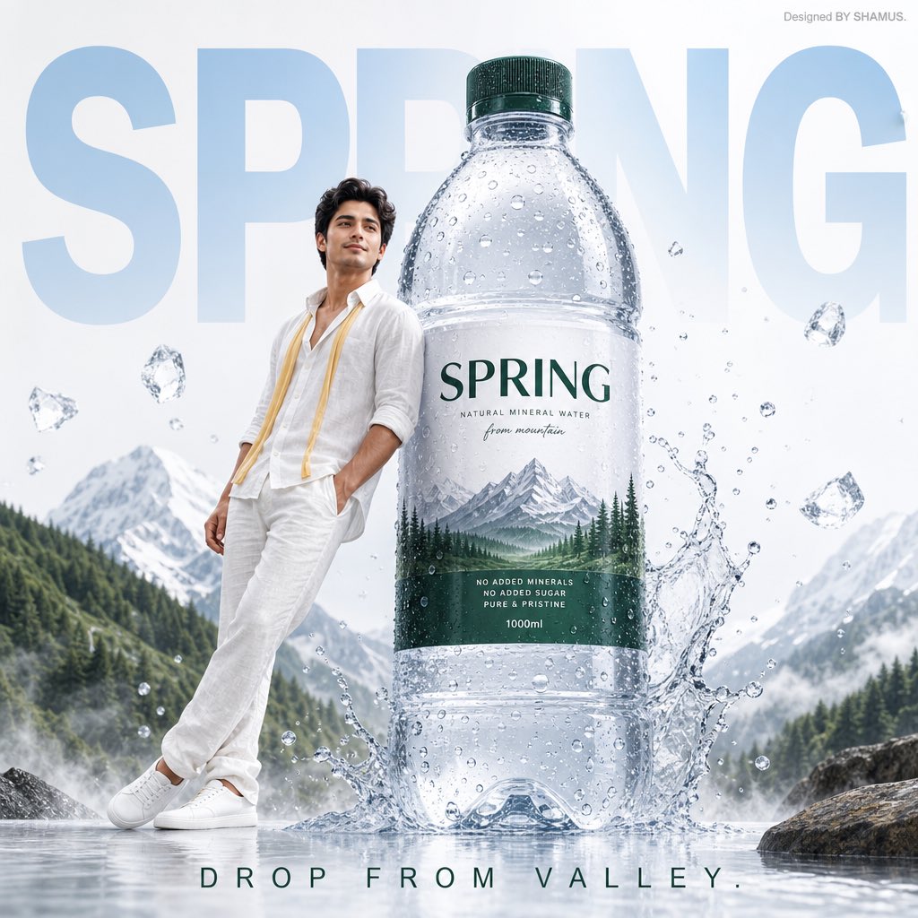 Premium Mineral Water Ad Poster