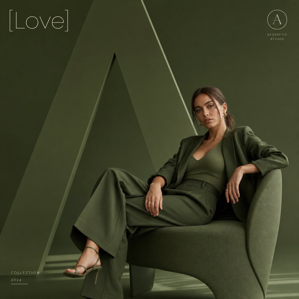 Green Minimalist Fashion Editorial