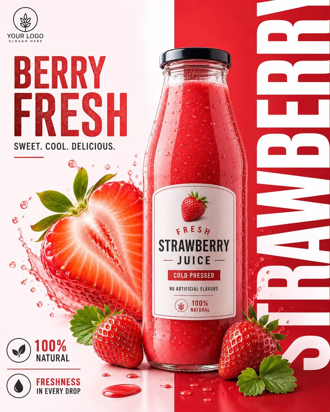 Premium Strawberry Juice Ad