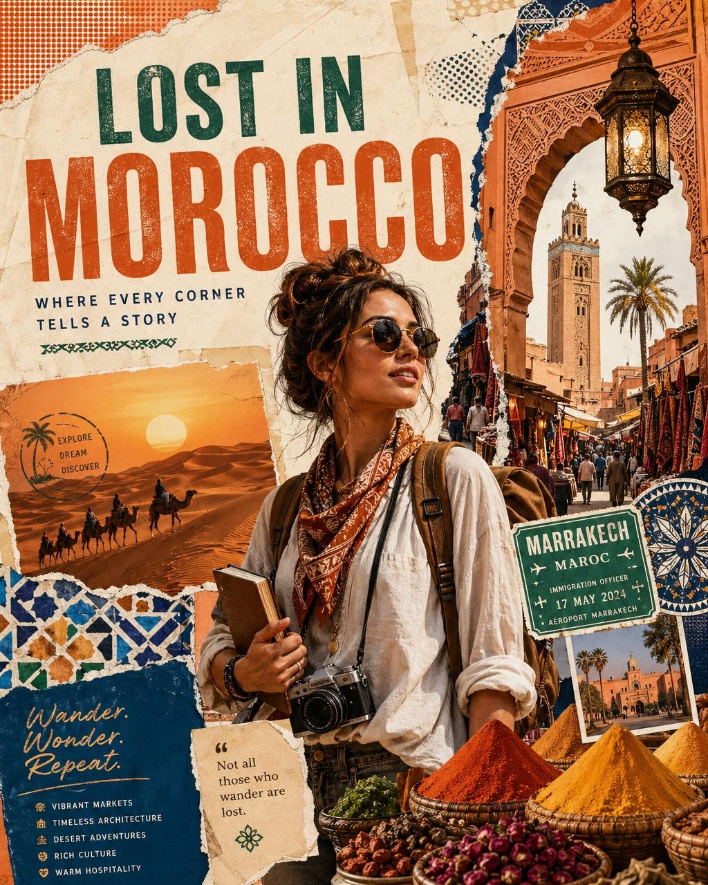 Lost in Country Vintage Travel Collage