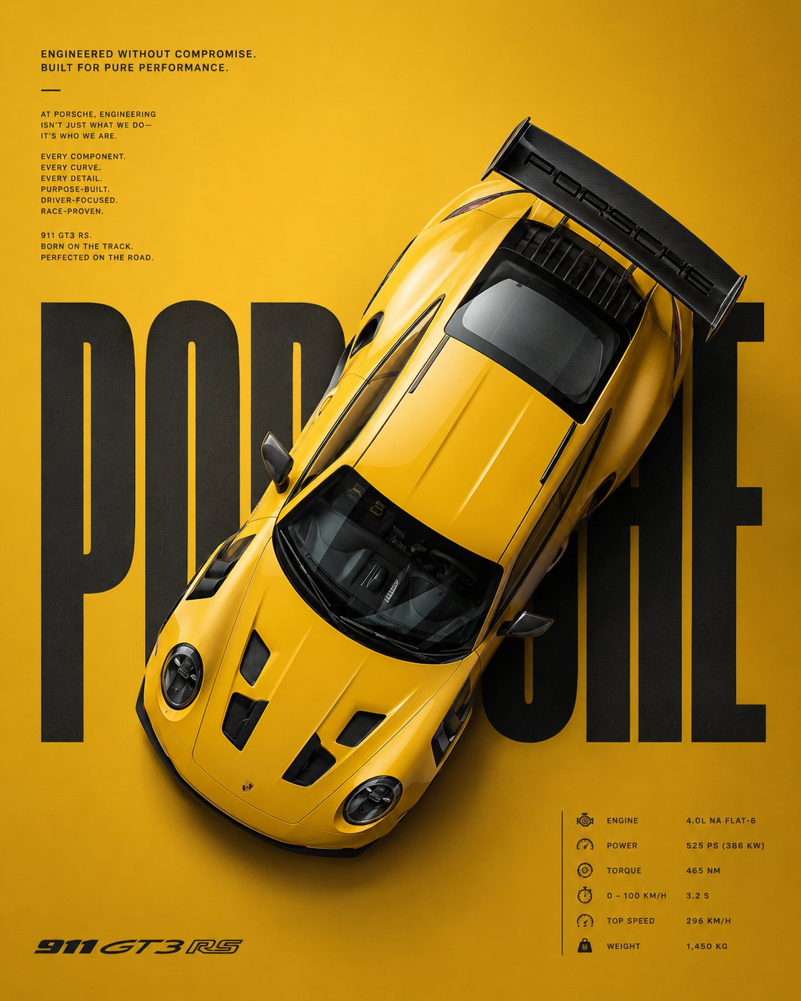 Porsche Minimalist Supercar Poster