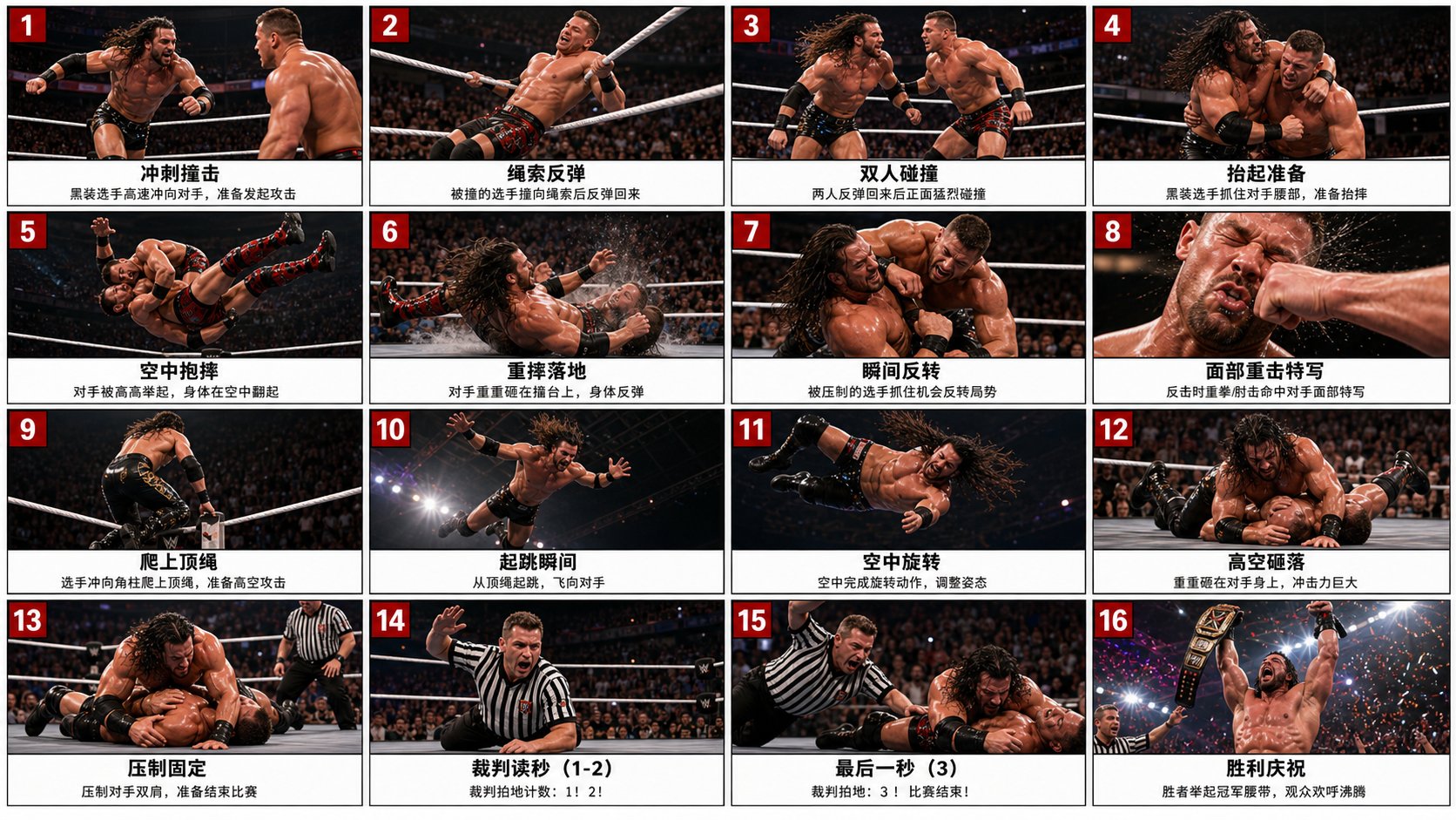 Wrestling Championship 16-Panel Storyboard