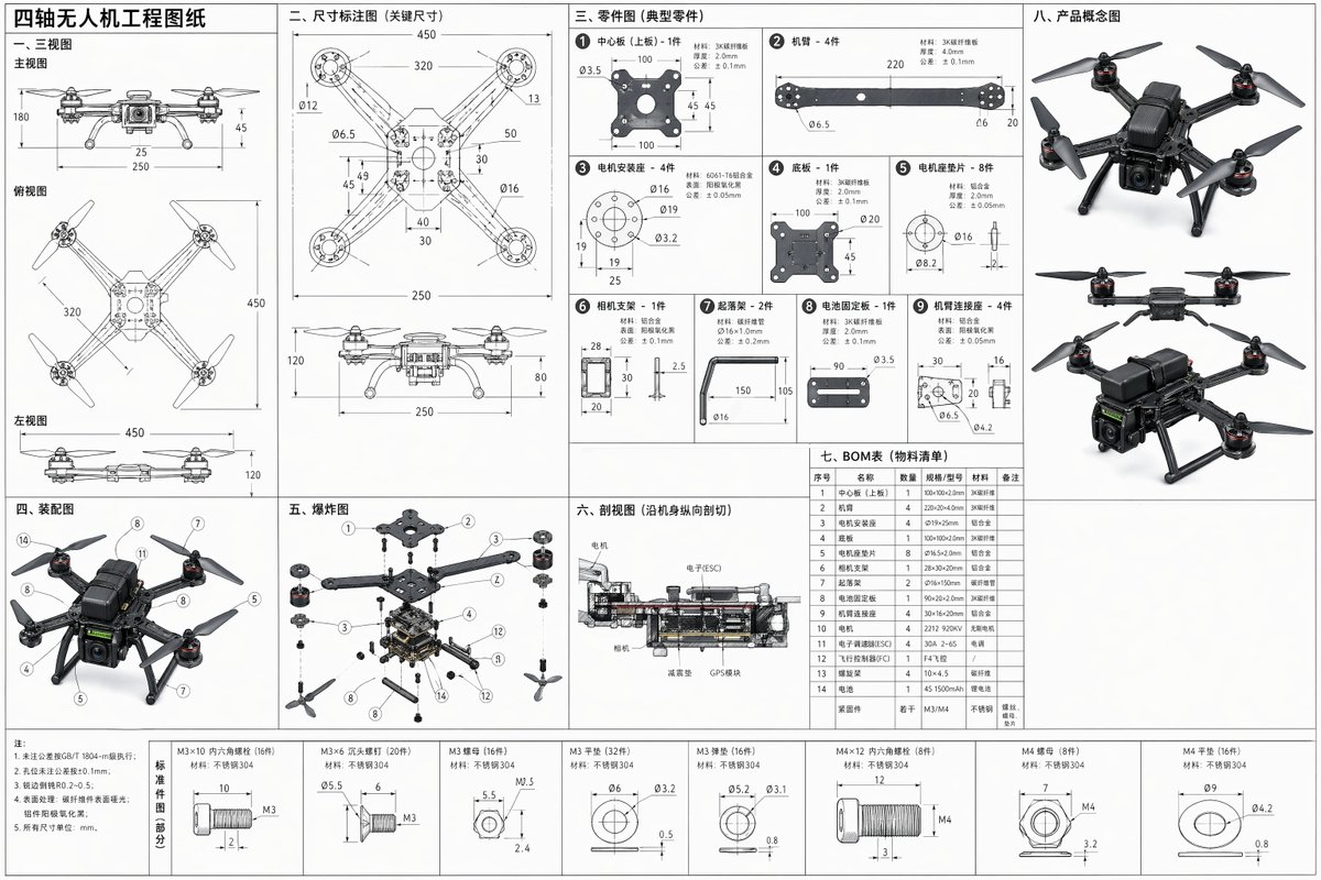 Quadcopter Engineering Drawings Guide