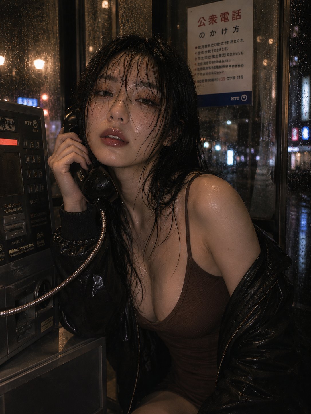 Rainy Phone Booth Midnight Whisper