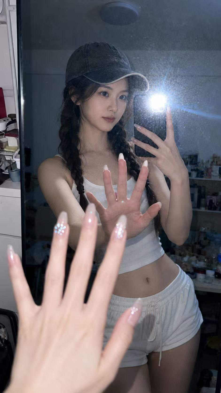 Late Night Bedroom Mirror Selfie