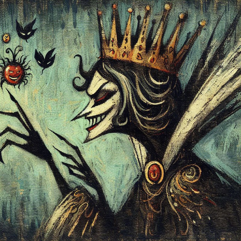 Textured Evil Queen Storybook Surrealism Oil Painting