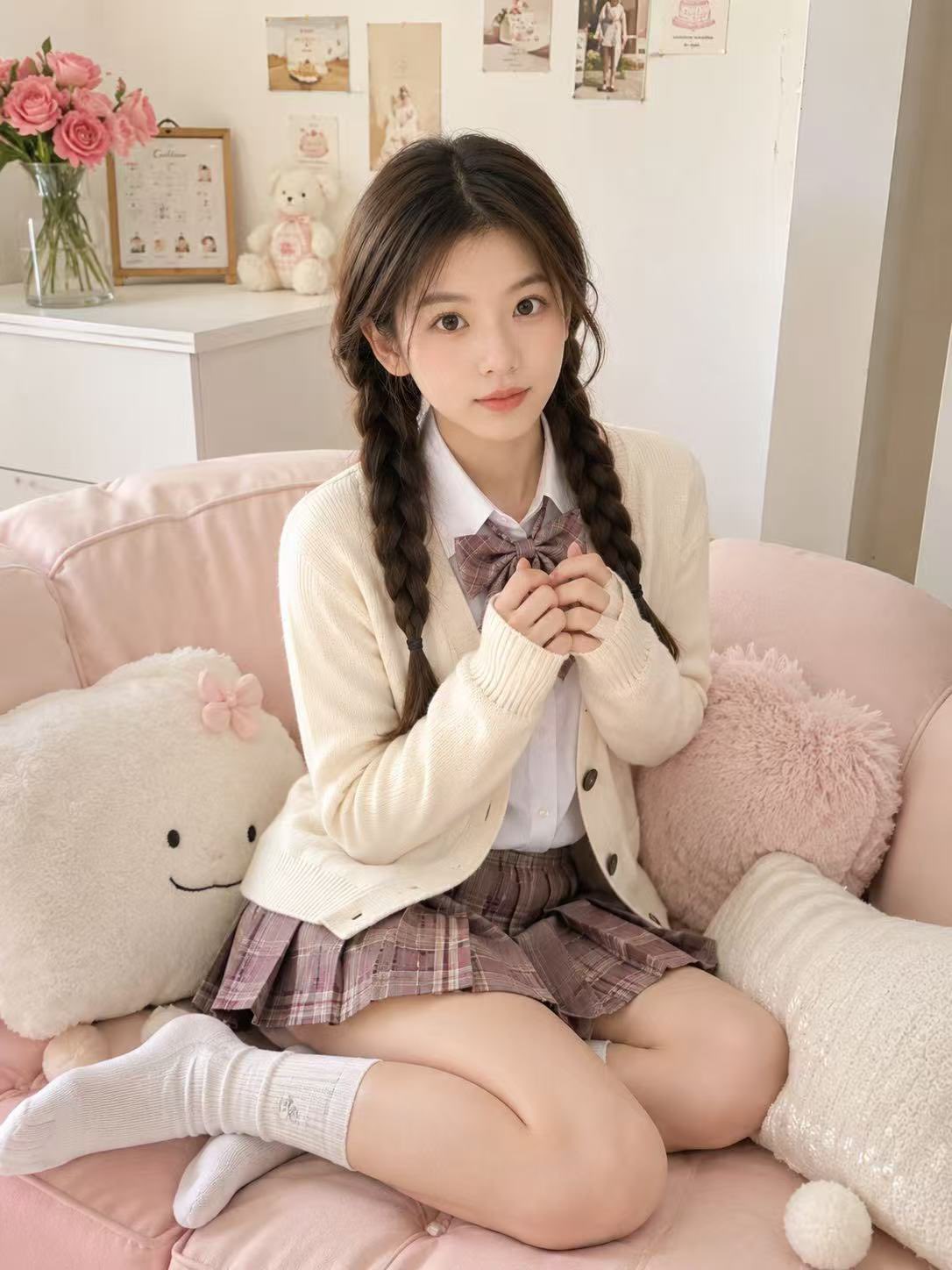 Japanese Preppy Bedroom Portrait