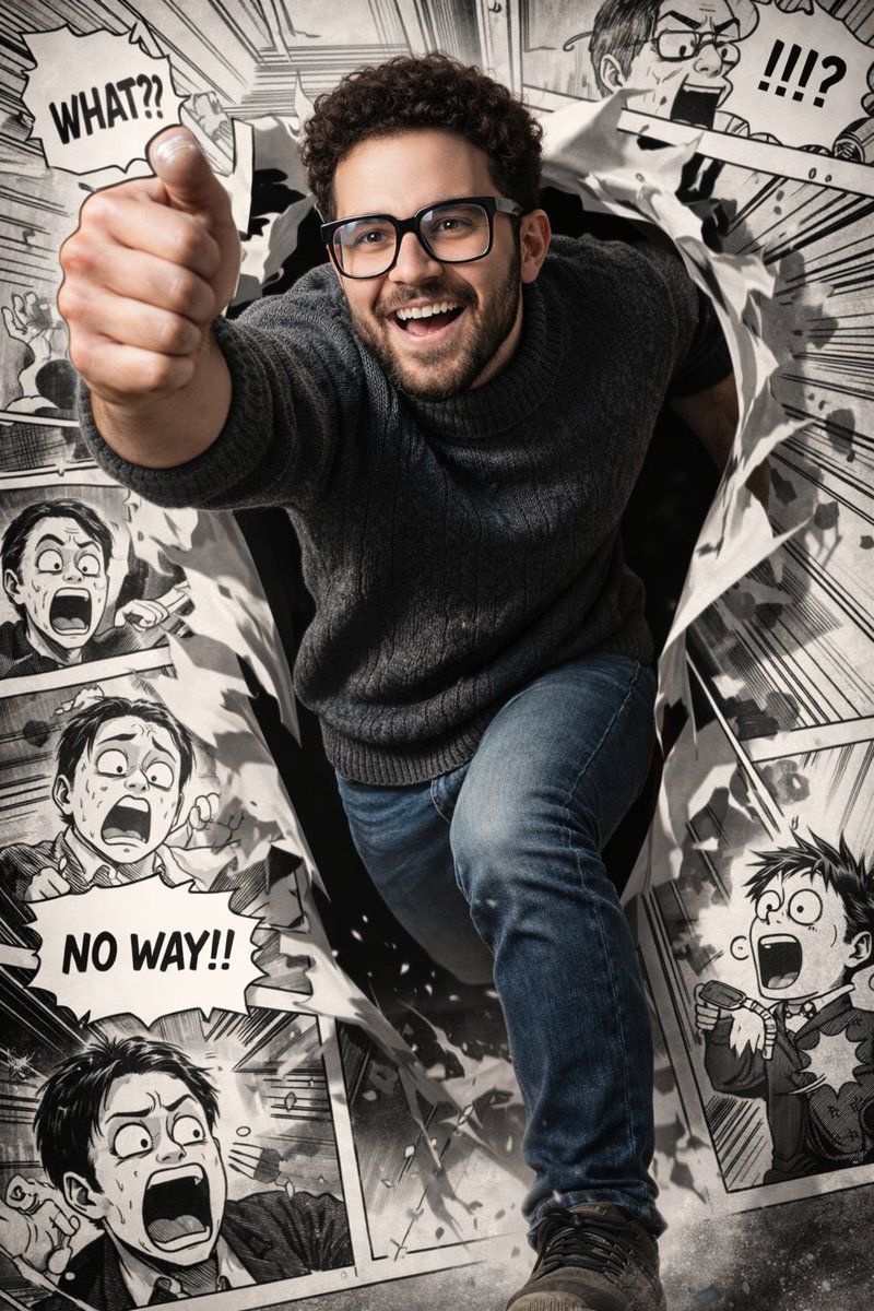 Man Breaking Out Of Comic Frame