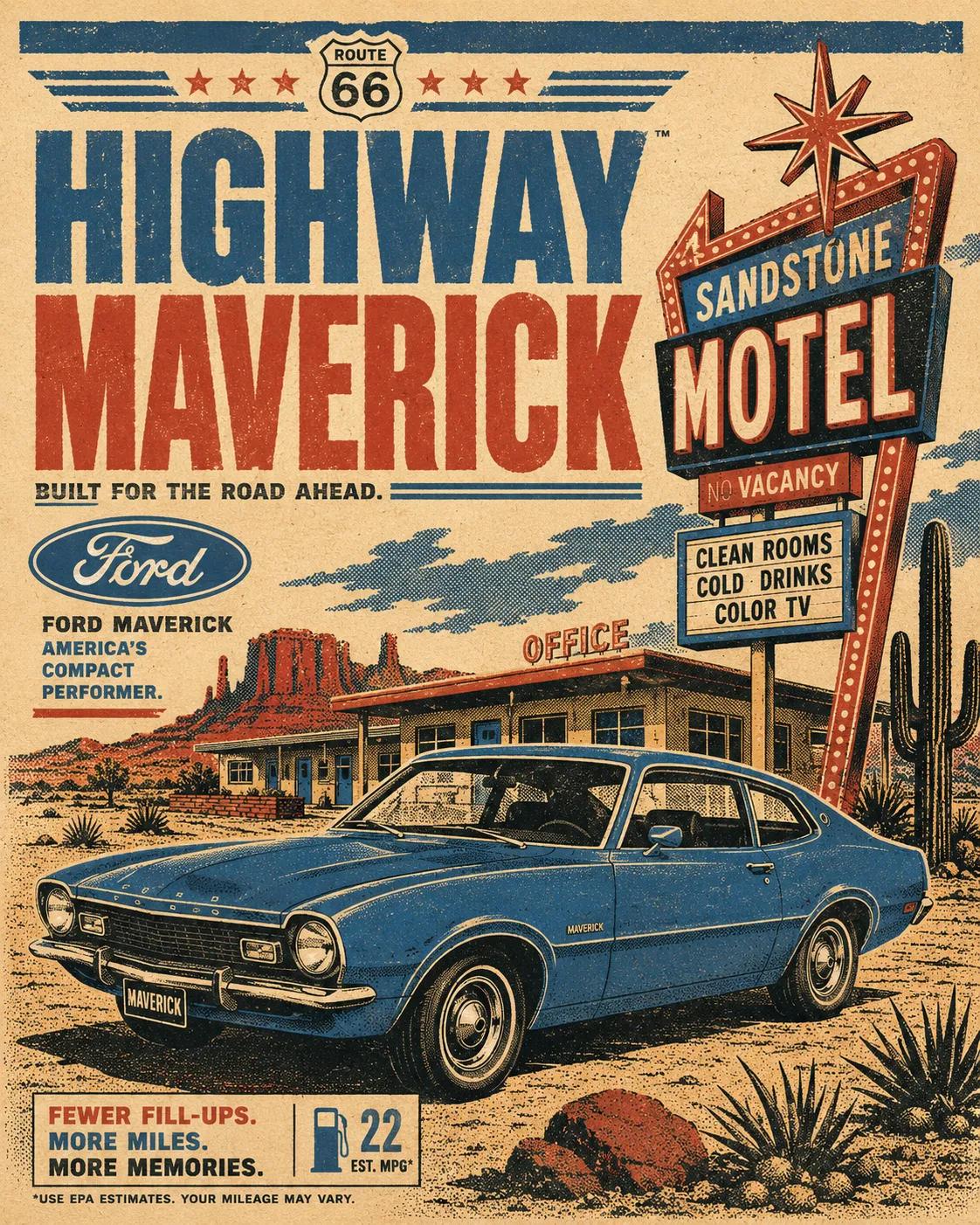 Retro Car Travel Poster