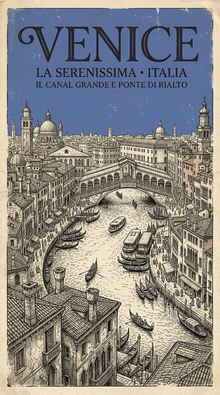 Retro Archival City Poster