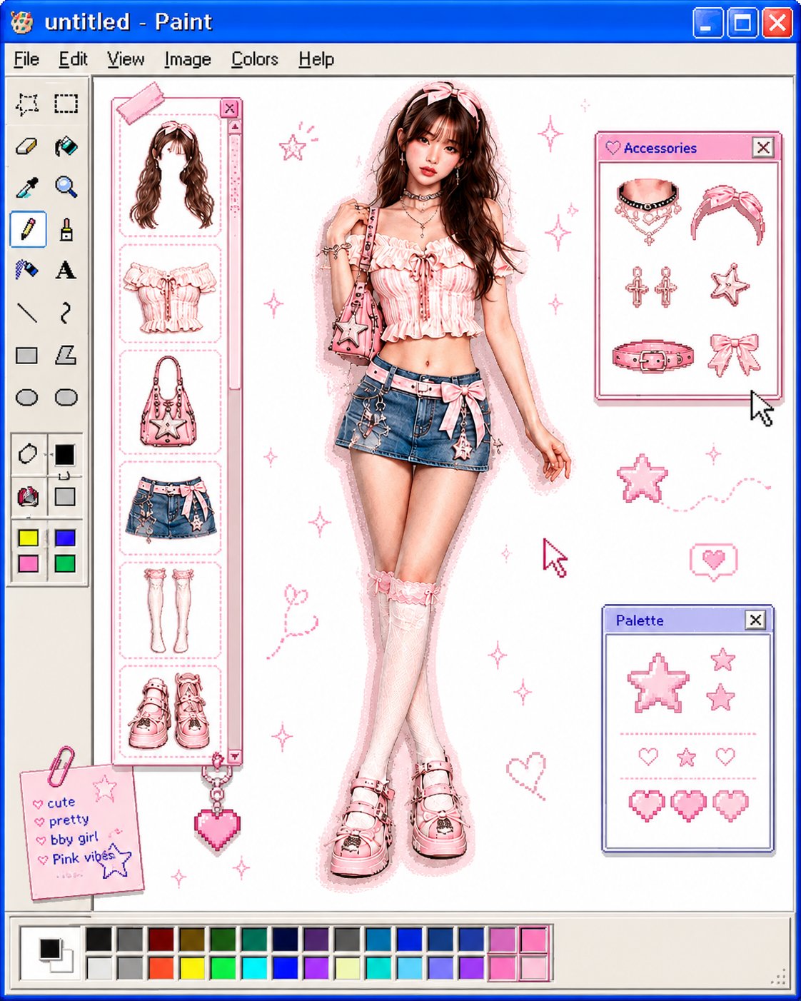 Retro MS Paint Dress-Up Interface