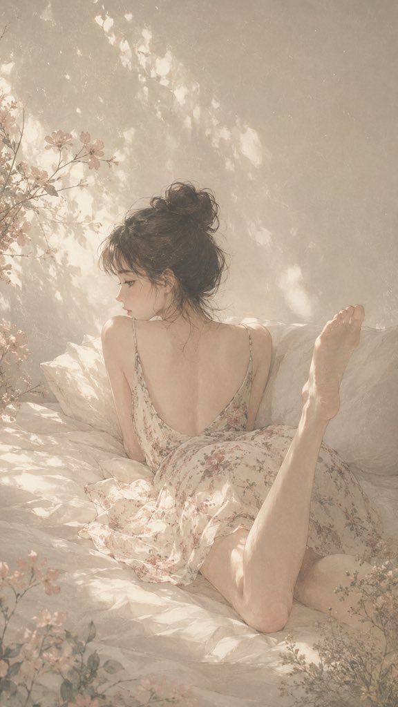 Retro Soft Focus Japanese Girl Illustration