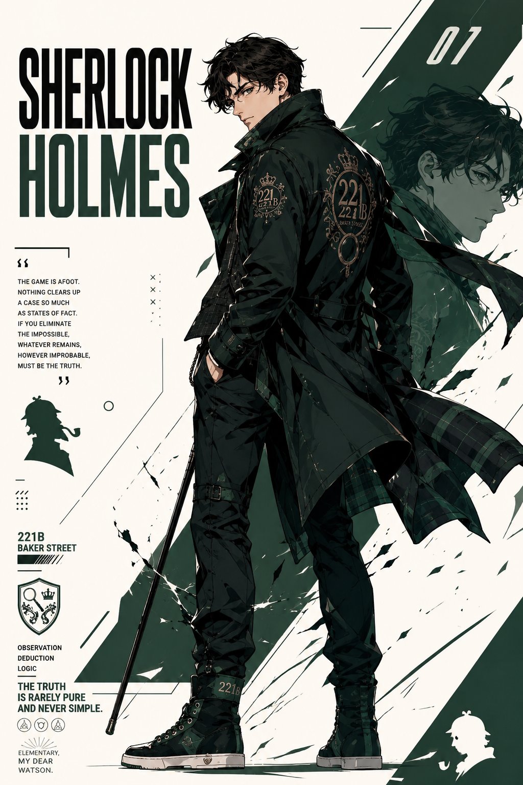Holmes Sparrow Futuristic Anime Poster