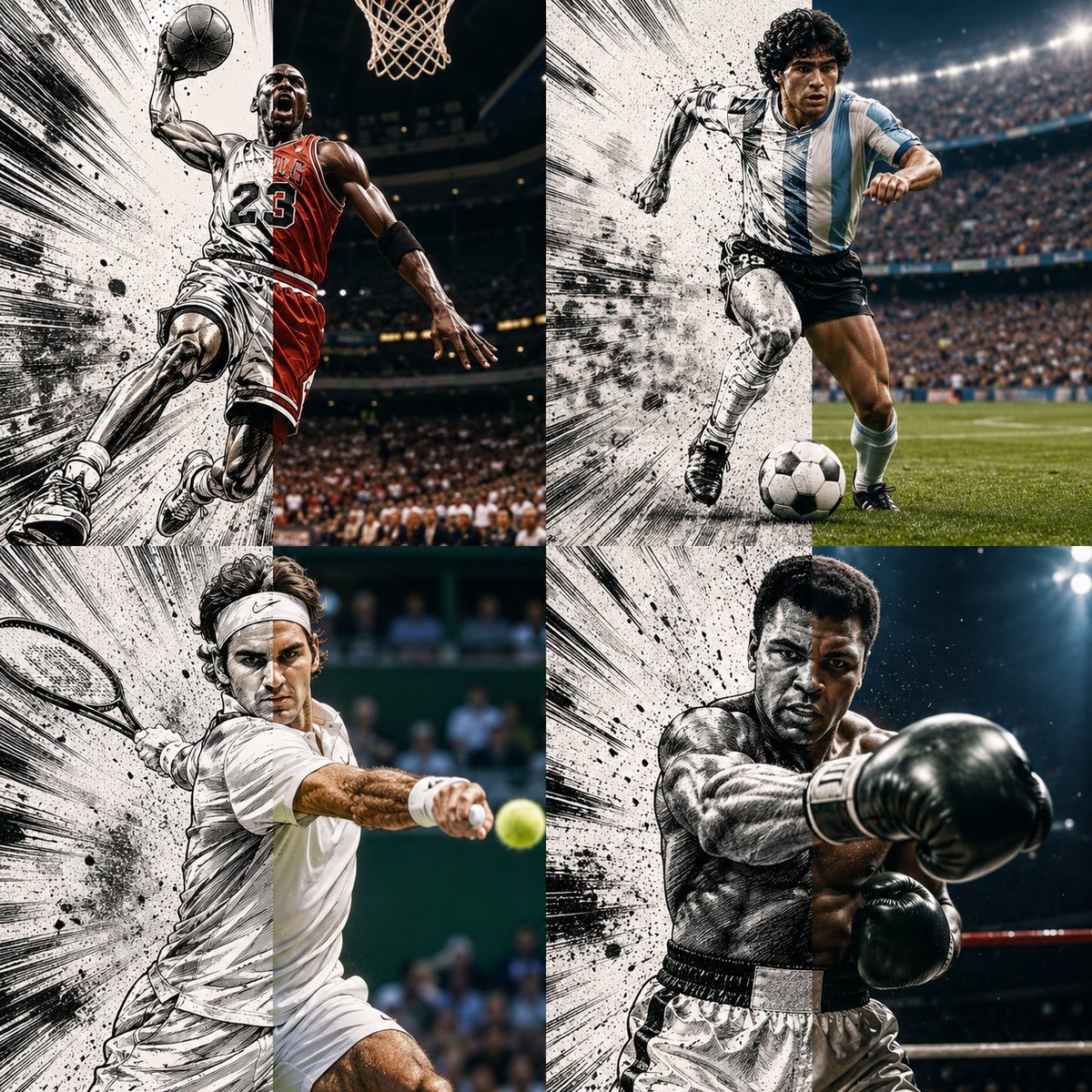 Split Dimension Sports Legends Grid